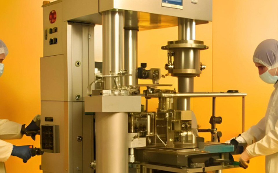 Technicians validating a mold trial on production equipment